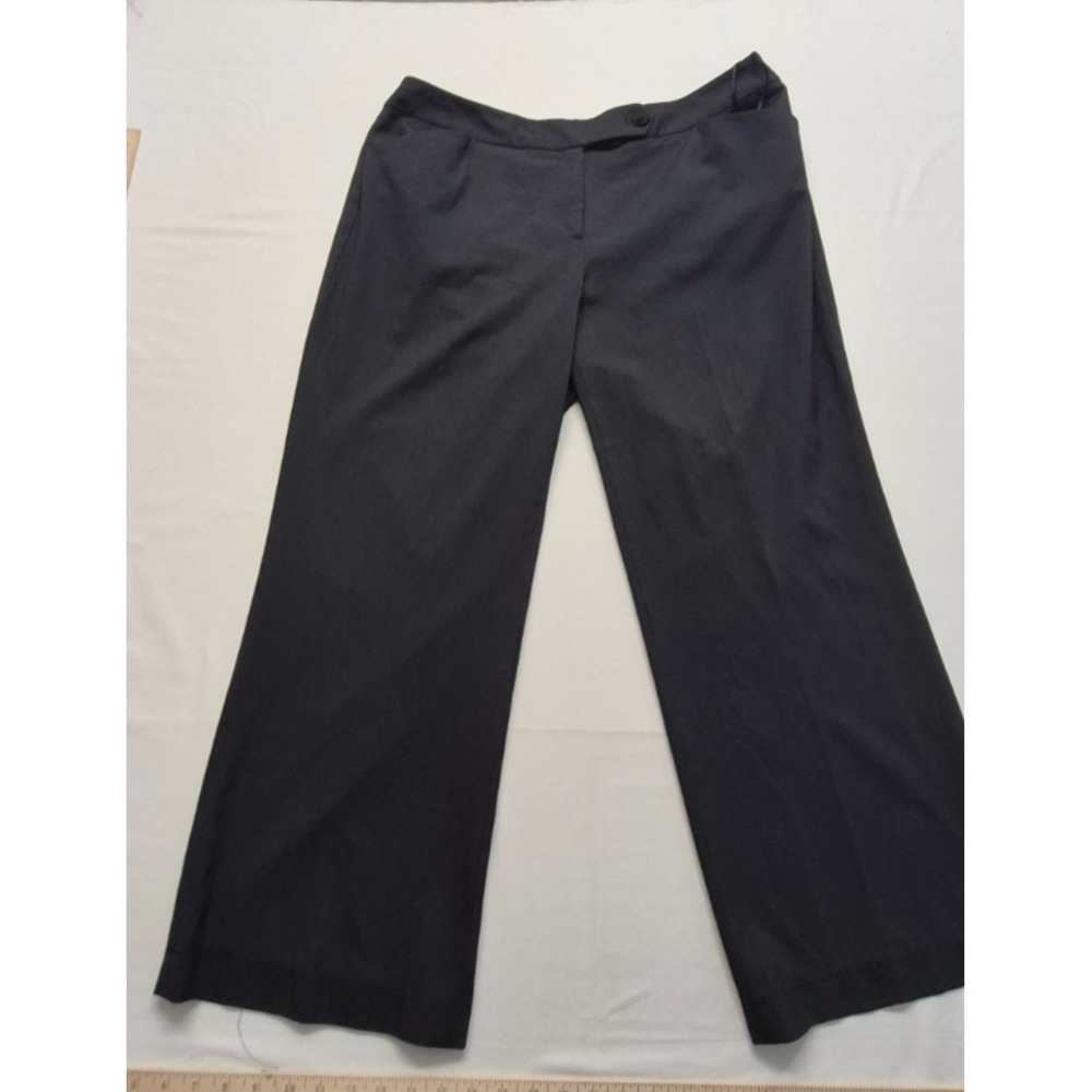 Jones New York women's black thin striped stretch dress pants sz. 16 wide leg